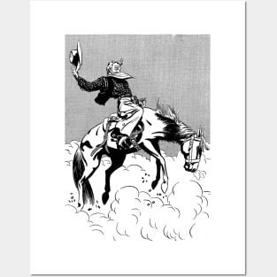 Rodeo Taming Horse Western Cowboy Retro Comic Posters and Art